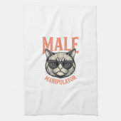 Männlicher Manipulator Lustige Katzen-Sonnenbrille Geschirrtuch (Vertikal)