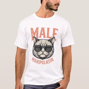 Männlicher Manipulator Lustige Katzen-Sonnenbrille T-Shirt