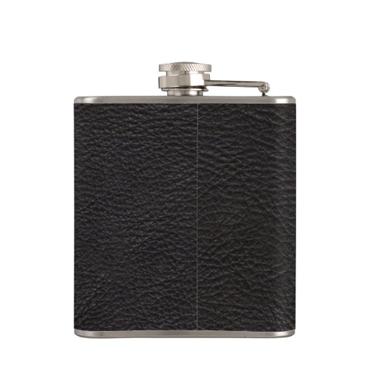 Männlicher mit Monogramm | lederner hölzerner Flachmann (Rückseite)