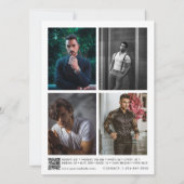 Männlicher Modellierungspartner Comp Card 5 Foto Q (Rückseite)