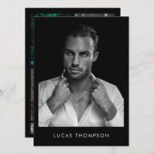 Männlicher Modellierungspartner Comp Card 5 Foto Q Einladung (Vorne/Hinten)