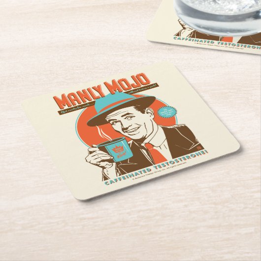 Männlicher Mojo Kaffee Rechteckiger Pappuntersetzer (angewinkelt)