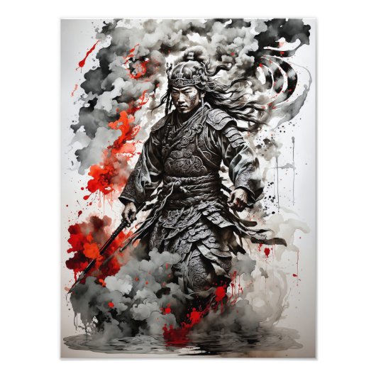 Männlicher Mongol Warrior A Fotodruck (Vorne)