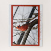 Männlicher nördlicher Kardinal; Bird Lover Puzzle (Vertikal)