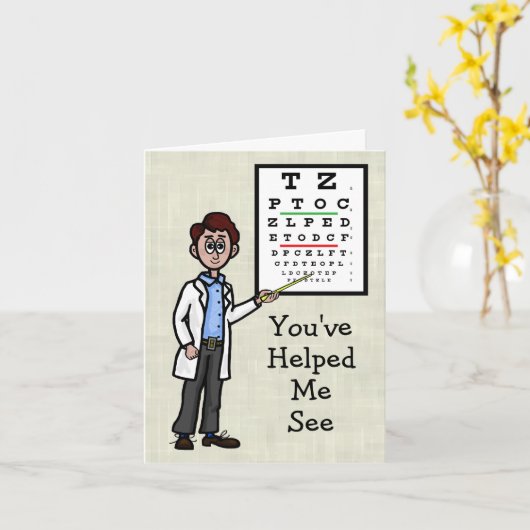 Männlicher Optometriker Danke Karte (Gelbe Blume)