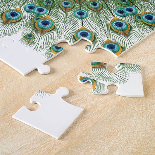 Männlicher Pfau-bunte Mandala Puzzle (Seite)