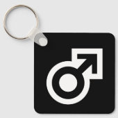 Männlicher Pfeil Symbol für die Toilette von Männe Schlüsselanhänger (Vorderseite)