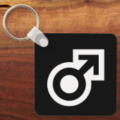 Männlicher Pfeil Symbol für die Toilette von Männe Schlüsselanhänger (Vorderseite)