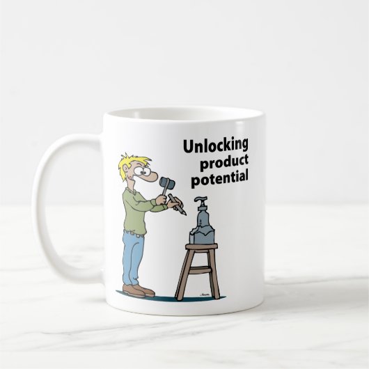 Männlicher Produktdesigner Kaffeetasse (Links)