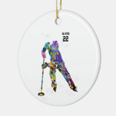 Männlicher Ringette-Spieler Keramik Ornament (Links)