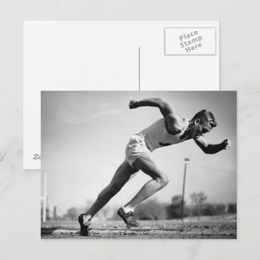 Männlicher Runner Postkarte (Vorne/Hinten)