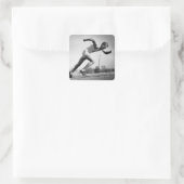 Männlicher Runner Quadratischer Aufkleber (Tasche)