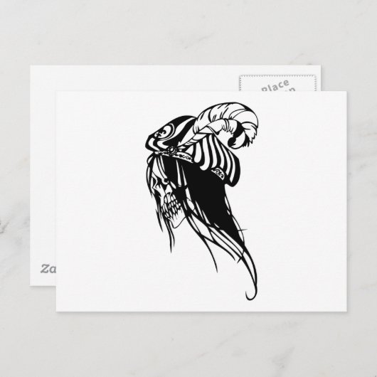 Männlicher Schädel Postkarte (Vorne/Hinten)