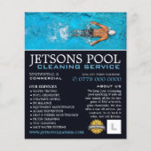 Männlicher Schwimmer, Schwimmbad Reinigung Werbung Flyer (Vorne)