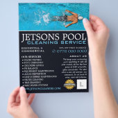 Männlicher Schwimmer, Schwimmbad Reinigung Werbung Flyer (Hand)
