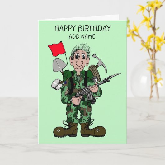 Männlicher Soldat Karte (Gelbe Blume)