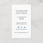Männlicher Sport Coach Golf Pro Lehrer Social Medi Visitenkarte (Rückseite)