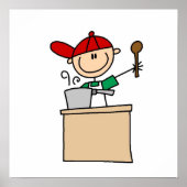 Männlicher Strichmännchen Cook Poster (Vorne)