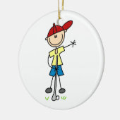 Männlicher Strichmännchen-Golfspieler Keramik Ornament (Links)