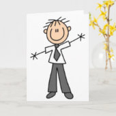 Männlicher Strichmännchen Jeder Anlass Grüße hinzu Karte (Gelbe Blume)