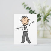 Männlicher Strichmännchen Jeder Anlass Grüße hinzu Postkarte (Stehend Vorderseite)