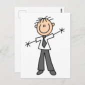 Männlicher Strichmännchen Jeder Anlass Grüße hinzu Postkarte (Vorne/Hinten)