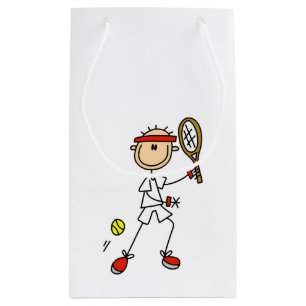 Männlicher Strichmännchen-Tennis-Spieler Kleine Geschenktüte