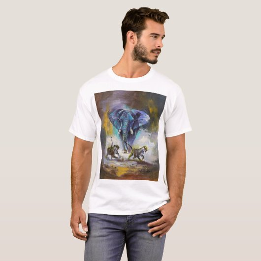 Männlicher T - Shirt mit Tierdesign (Vorne ganz)