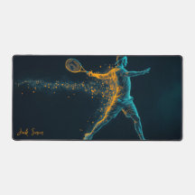Männlicher Tennisspieler schlägt Ball
