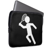 Männlicher Tennisspieler - Tennissymbol (auf schwa Laptopschutzhülle (Vorne Rechts)