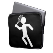 Männlicher Tennisspieler - Tennissymbol (auf schwa Laptopschutzhülle (Vorderseite Links)