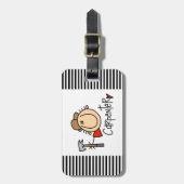 Männlicher Tischler Gepäckanhänger (Vorderseite vertikal)