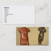 Männlicher Torso des roten Sandsteins und grauer Visitenkarte (Vorne/Hinten)