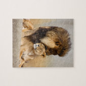 Männlicher und weiblicher Löwe in der Liebe Puzzle (Horizontal)
