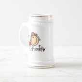 Männlicher Zimmermann Bierglas (Vorderseite Links)