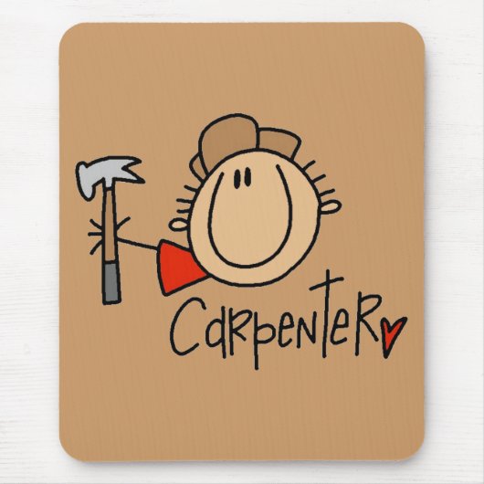 Männlicher Zimmermann Mousepad (Vorne)