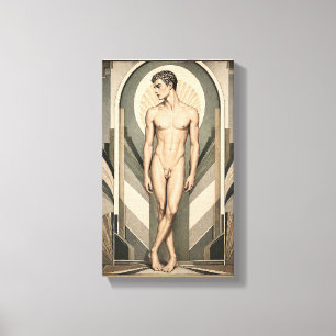 Männliches Arbeitszimmer Art Deco Leinwanddruck