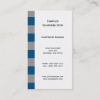 Männliches Blaues und Grau quadriert Visitenkarte