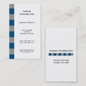 Männliches Blaues und Grau quadriert Visitenkarte (Vorne/Hinten)