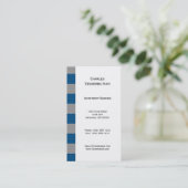 Männliches Blaues und Grau quadriert Visitenkarte (Stehend Vorderseite)
