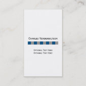 Männliches Blaues und Grau quadriert Visitenkarte (Rückseite)