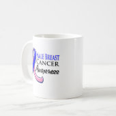 Männliches Brustkrebs-Bewusstseins-Band Kaffeetasse (Vorderseite Links)