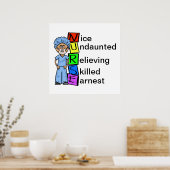 Männliches chirurgisches NURSE Akronymnenposter An Poster (Küche)