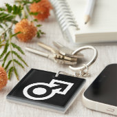 Männliches Geschlechterpfeil Symbol der öffentlich Schlüsselanhänger (Vorderseite rechts)