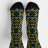 Männliches Gold Blau Schwarz Muster Socken (Oben)