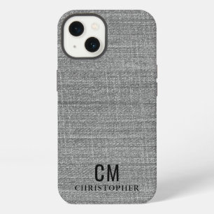 Männliches Grau Initialen Monogramm Einfach Minima iPhone 13 Hülle