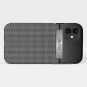 Männliches graues Metallketten-Blick-Monogramm Case-Mate iPhone Hülle (Rückseite (Horizontal))