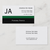 Männliches grünes Schwarzes DK Stripes Visitenkarte (Vorne/Hinten)