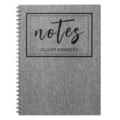 Männliches Hellgraues Jeansdruck Klassische Spiral Notizblock (Vorderseite)