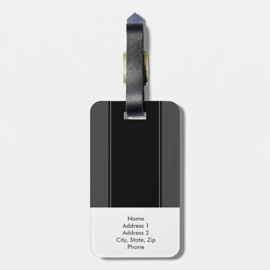 Männliches Holzkohlen-Grau auf schwarzem mit Gepäckanhänger (Rückseite vertikal)